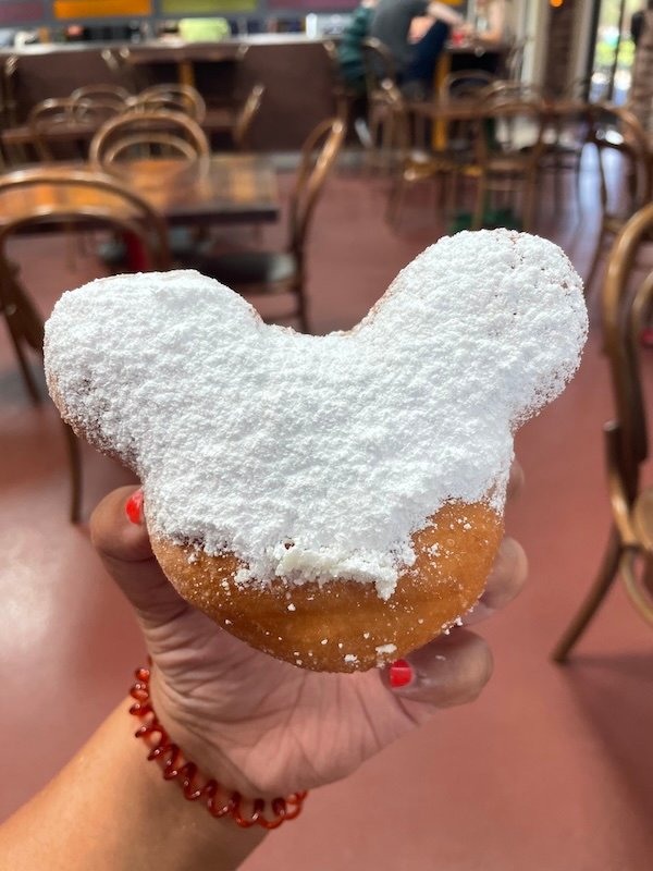 Mickey shaped beignet at Port Orleans Resort in Disney World
