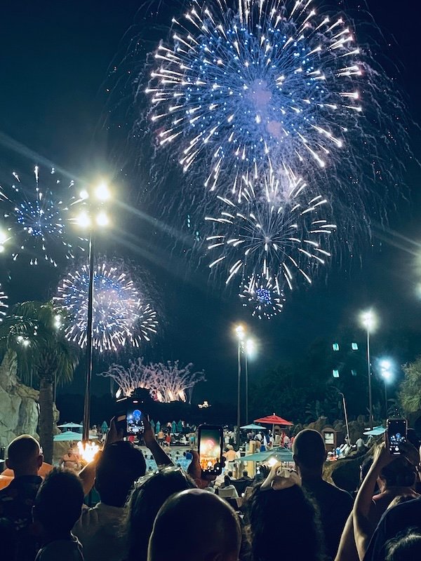 Fireworks at Magic Kingdom that you can see from the Polynesian Village Resort