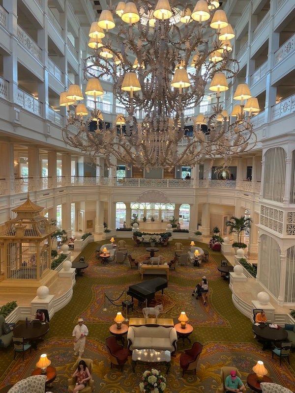The lobby of the Grand Floridian Resort at Disney World